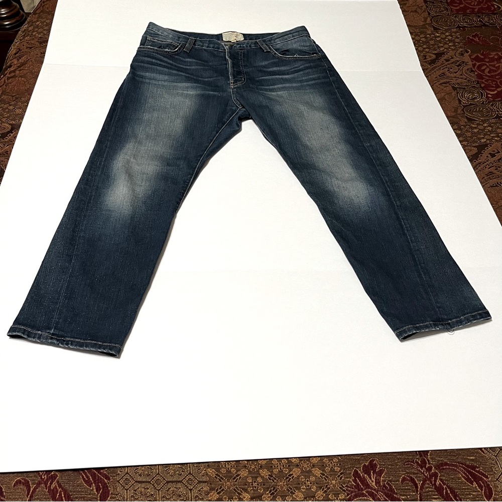 Current Elliott The‎ Pony Boy Women 27 Blue Denim Jean Capri Cropped Button Fly